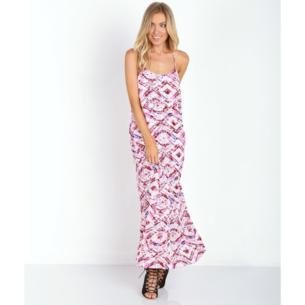 Show Me Your Mumu T-Rex Maxi Dress Pink Diamond
